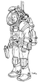 A male Highrider in a space suit