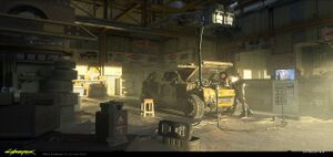 Nomad V fixing her car concept art.jpg